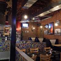 <p>The interior of AJ&#x27;s Burgers in New Rochelle.</p>