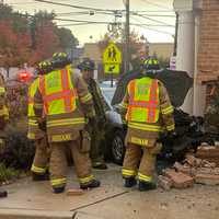 Sedan Slams Into Fair Lawn Bank Building
