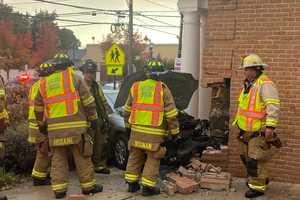 Sedan Slams Into Fair Lawn Bank Building