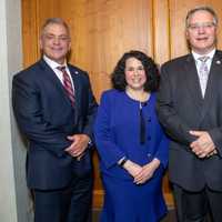 <p>Monmouth County&#x27;s new prosecutor, and first female &quot;crime boss,&quot; Lori Linsky of Wall Township, at her swearing-in ceremony.</p>