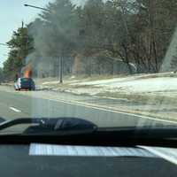 <p>Two car fires slowed traffic on the Southern State Parkway for a short time.</p>