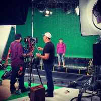 <p>Merino shoots a promo for WNBC.</p>