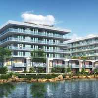 <p>The Glass House is in the Edgewater Harbor community.</p>