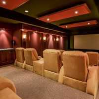 <p>The Brookside Avenue mansion sports a movie theater.</p>