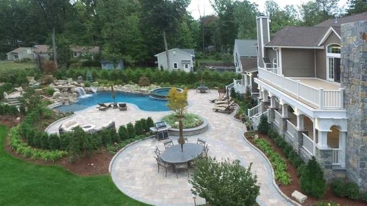 This Wyckoff home features a brand new cabana, pool (with a spa and party lights) and more.