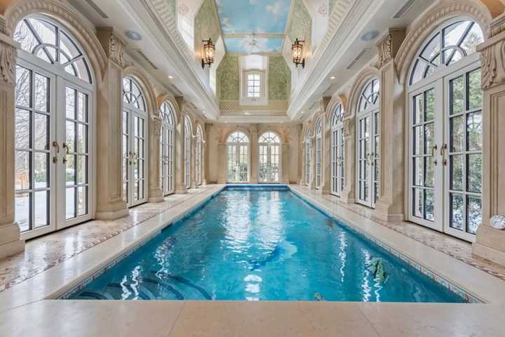 Take $7.8M Swim In Englewood Cliffs Mansion's Indoor Lap Pool