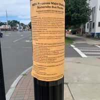 <p>Local organizations have posted flyers expressing their outrage with the MBTA&#x27;s proposed changes</p>