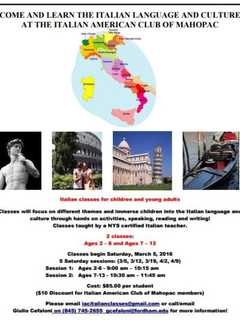 Children Can Learn Italian Culture At Mahopac Club
