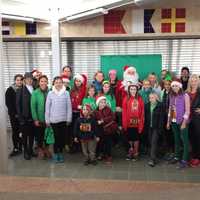 <p>Participants in the 2015 Jingle Bell Run/Walk in Westport</p>