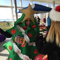 <p>Participants in the 2015 Jingle Bell Run/Walk in Westport</p>