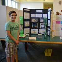 <p>John Jay Middle School students Daniel Kola and Michael Russo participate in the Learning Celebration.</p>