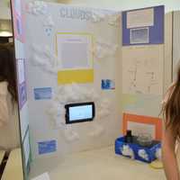 <p>John Jay Middle School student Michaela Kirby participates in the Learning Celebration.</p>