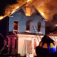 <p>The roof and upper floor collapsed a short time after firefighters arrived at the single-family home on Franklin Avenue in Little Ferry.</p>