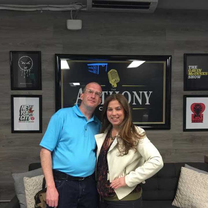 James Mcevoy, left, with Rebecca Berman during an appearance on her show, The Cooler.