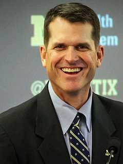 Jim Harbaugh Leads Football Camp In Paramus