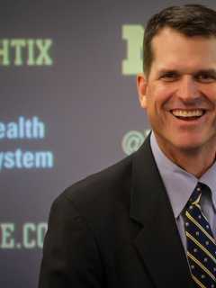 Michigan's Jim Harbaugh Delivers Commencement Address At Paramus Catholic