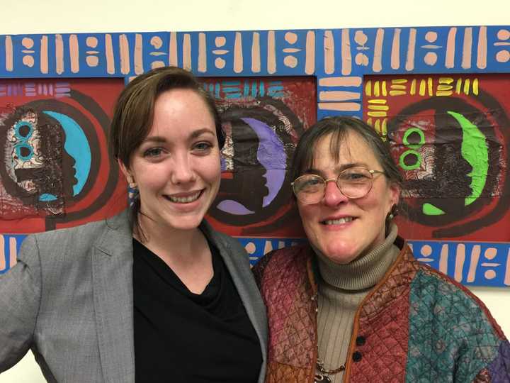 Kelly O&#x27;Donnell, left, the new board president of City Lights Gallery, and the gallery&#x27;s director Suzanne Kachmar.