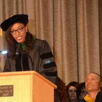 <p>Commencement speaker Dr. Kimberly Dessources, Class of 2006.</p>