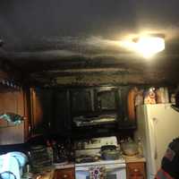 <p>A fire heavily damaged a kitchen in Danbury.</p>