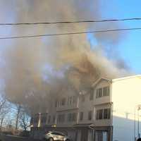 <p>The blaze collapsed the roof.</p>