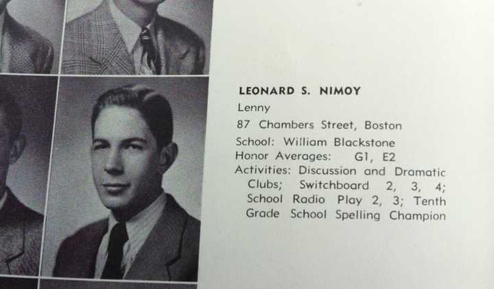 Leonard Nimoy&#x27;s yearbook photo