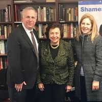 <p>From left, JCC Rockland CEO David Kirschtel; Congresswoman Nita Lowey; JCC of Mid-Westchester Executive Director Karen Kolodny; and JCC On The Hudson Executive Director Frank Hassid at Monday&#x27;s roundtable discussion on bomb threats against JCCs.</p>