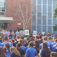 <p>Hundreds – students, staff, first responders – gathered for the ceremony.</p>