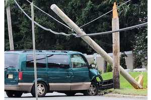 Van Splits Utility Pole On Route 4 Approach