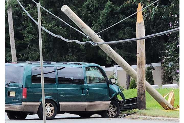 Van Splits Utility Pole On Route 4 Approach