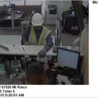 <p>Another photo released by police of the suspect in the Saturday morning robbery at Wells Fargo in Mount Kisco.</p>