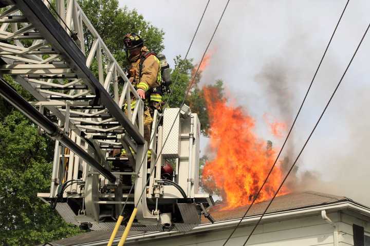 Fire Blows Through Roof Of Moonachie Home