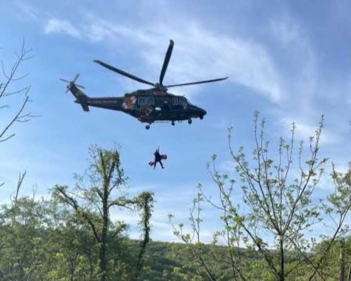 A Maryland State Police helicopter aided in the rescue.&nbsp;