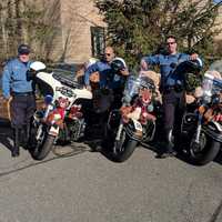 <p>Back again: The Paramus Police Motorcycle Unit, with red-nosed guides.</p>