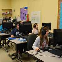 <p>Students at the Main Street School in Irvington work during the district's recent "Hour of Code" event.</p>