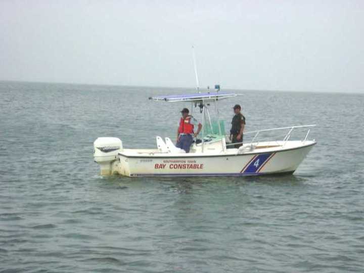 Southampton Bay Constables are searching for a man who jumped into the water to swim across the inlet and disappeared.