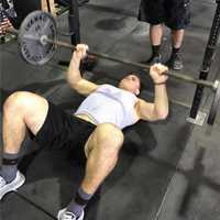 <p>Mauro Altamura lifts weights to train for the Montclair State football team.</p>