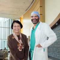 <p>Yoriko McClure of Bridgewater with her cardiothoracic surgeon, Dr. Cary Passik of Danbury Hospital.</p>