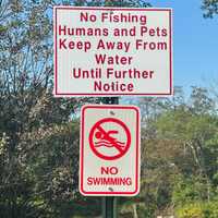 <p>Fishing and swimming is banned at the park.</p>