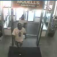 <p>Police are asking for help identifying the two people pictured.</p>