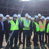 <p>Construction workers and executives banded together to celebrate a &quot;topping off&quot; ceremony, as the last steel beam on the Montreign Casino and Resort was put into place.</p>