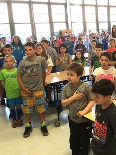 Mount Pleasant Elementary Students Record Pledge Of Allegiance