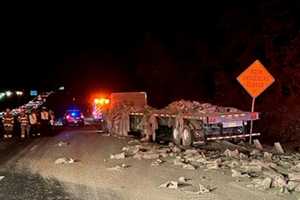 Tractor Trailer Driver Hauling Several Hundred Bags Of Concrete Dies On I-95