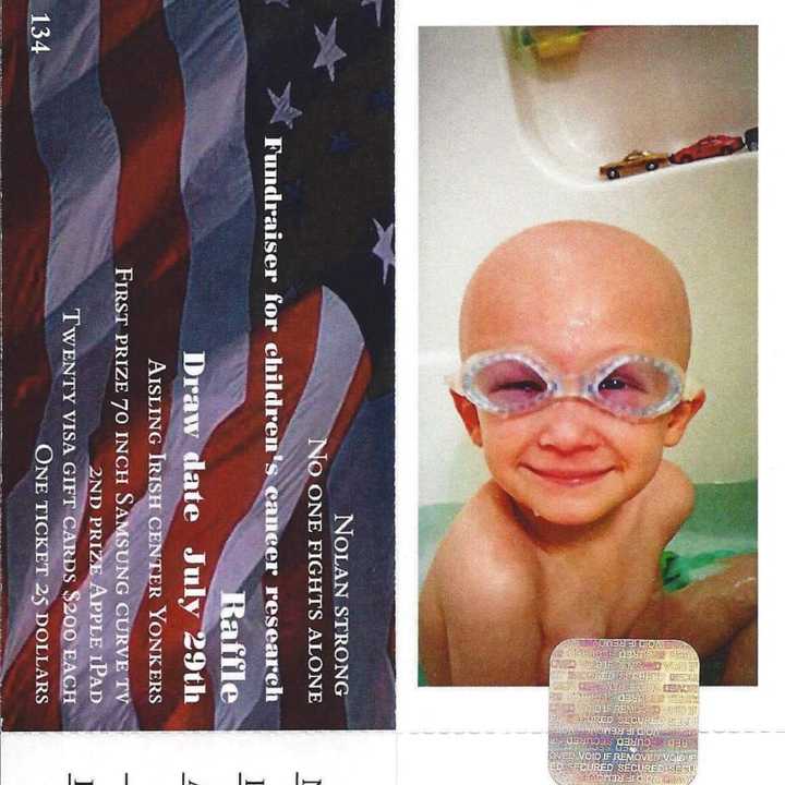 An example of the alleged raffle tickets being sold in Yonkers.