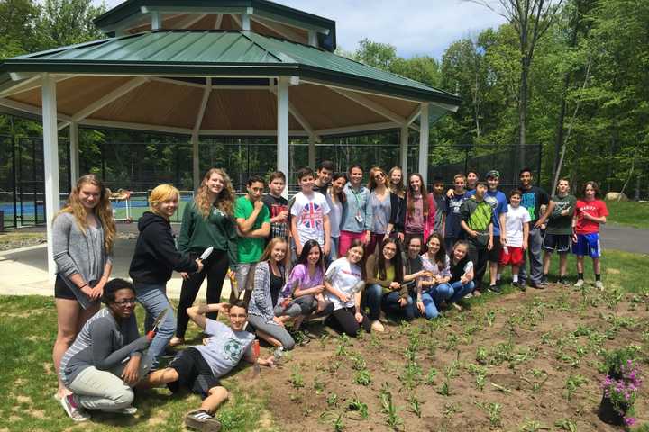 Pascack Valley Students Plant Pollinator Garden