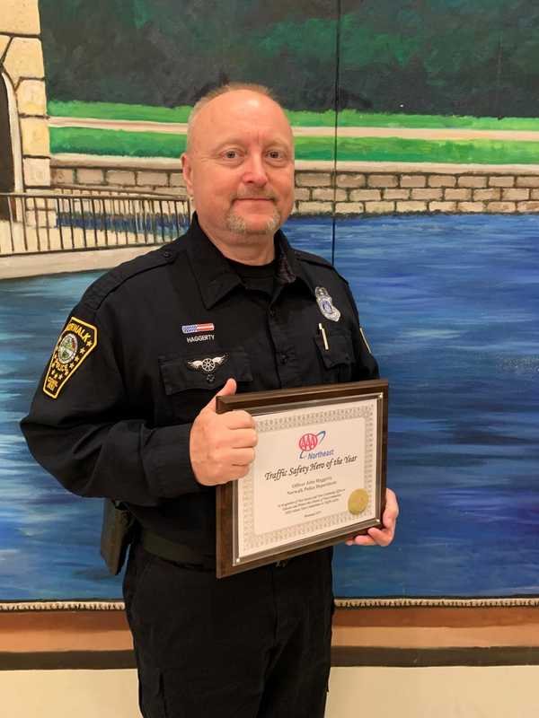 Norwalk PD Officer Named Northeast Traffic Safety Hero Of Year