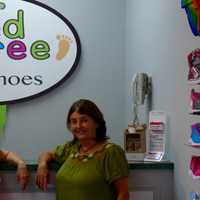 <p>Sisters Cathy Mattei and Luann Rush at the family-owned shoe store originally founded by their grandfather in 1895. </p>