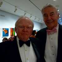 <p>HUMC Foundation Board Trustees Jack Murray, of Franklin Lakes, and Bruce Bohuny, of Ridgewood, enjoyed the food at the 2015 gala at the Whitney. </p>