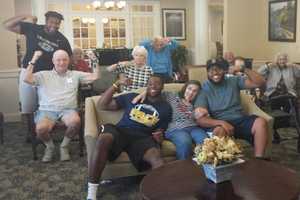 Pace Football Players Score High With Atria Briarcliff Seniors