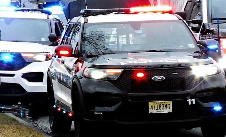 A Paramus police officer suffered a knee injury after being struck by a car driven by a fleeing suspect in the lower-level parking garage at Garden State Plaza on Monday, Jan. 29.