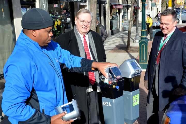 Stamford Unveils New Parking Meters Downtown That Accept Credit Cards